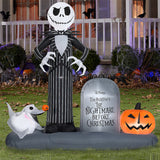 Large Inflatable Jack Skellington for Halloween Yard Decor Parties and Outdoor Celebrations