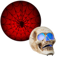 Blazing Scenes 10-inch Skull with Red Spider Web Projection