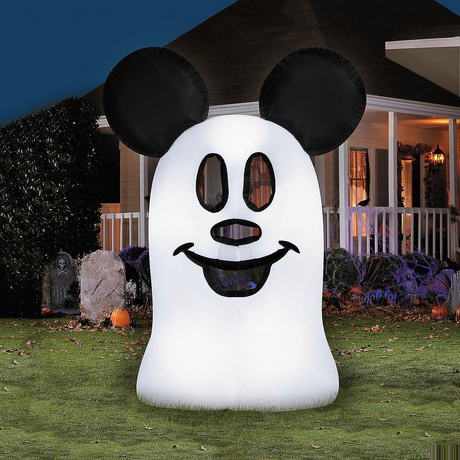 9 Ft. 6" Airblown Inflatable Flat Mickey Mouse Ghost Halloween Outdoor Yard Decoration