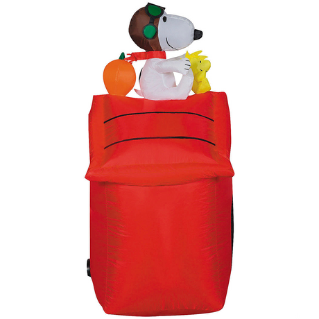 42" Airblown Inflatable Peanuts Halloween Snoopy Flying Ace Doghouse Outdoor Yard Decoration