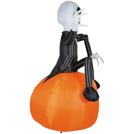 Airblown Inflatable Giant Jack Skellington on Pumpkin Halloween Yard Decoration 114"