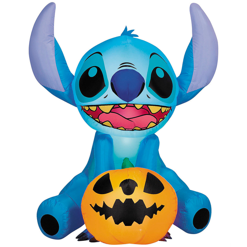36" Airblown Inflatable Lilo & Stitch Stitch with Jack-O'-Lantern Halloween Outdoor Yard Decoration
