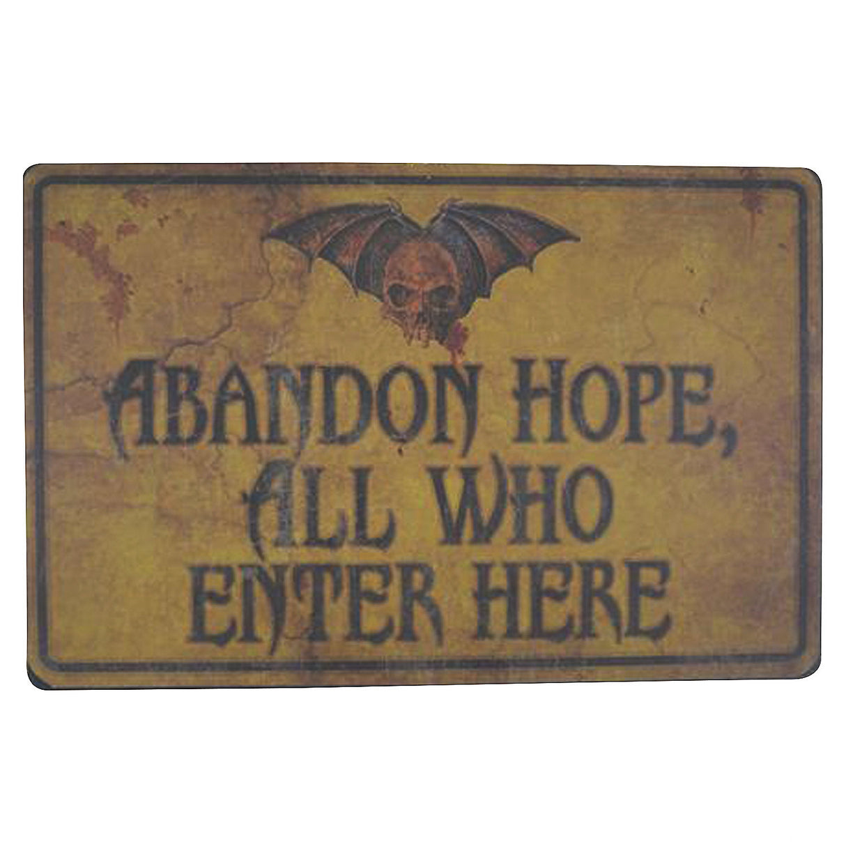 Creepy Horizontal Metal Sign for Frightening Home Decor Halloween and Scary Themed Displays