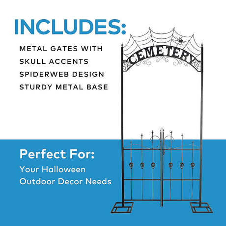 Cemetery Archway Gate Halloween Decoration 8.5-Foot