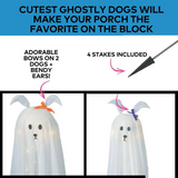 Light-Up Standing Ghostly Dogs Halloween Decoration - Set of 4