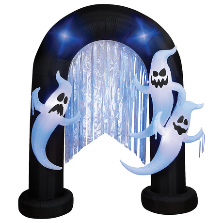 Airblown Inflatable Lightshow Archway w/ Ghosts Black Light Halloween Yard Decoration 96"