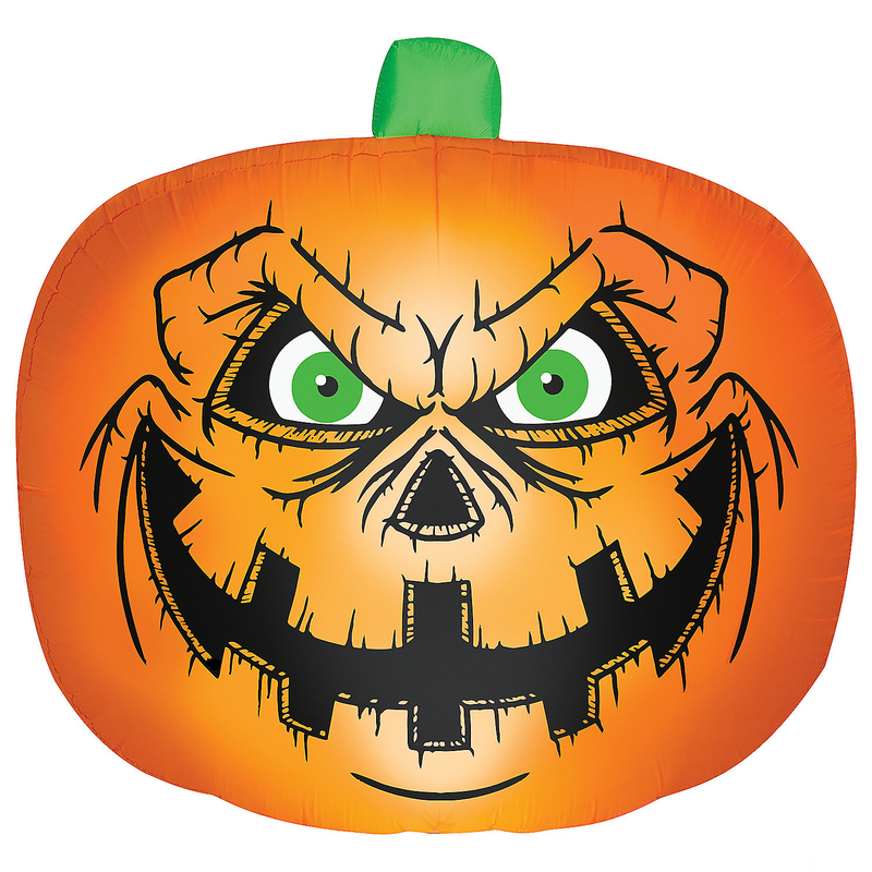 RADYAN Airblown Inflatable Flat Jack O Lantern - Halloween Yard Decoration product image
