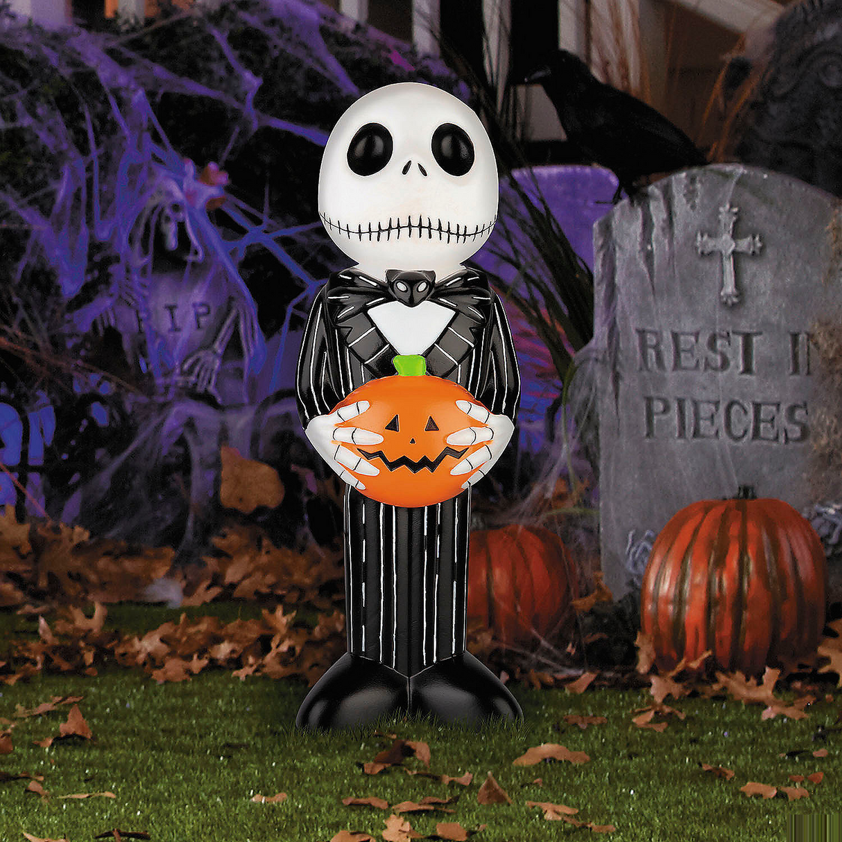The Nightmare Before Christmas Jack Skellington 24" Light-Up Pumpkin Blow Mold Halloween Decoration