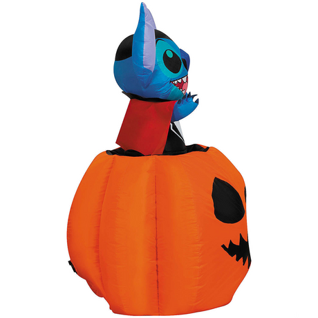 5 Ft. Airblown Inflatable Animated Lilo & Stitch Vampire Stitch with Jack-O'-Lantern Halloween Outdoor Yard Decoration