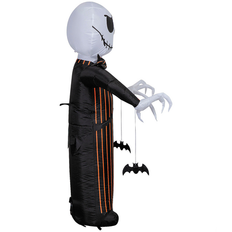 42" Airblown Inflatable Light-Up The Nightmare Before Christmas Jack Skellington with Orange Pinstripe Outdoor Decoration