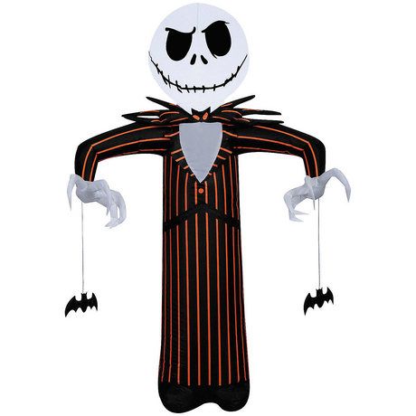42" Airblown Inflatable Light-Up The Nightmare Before Christmas Jack Skellington with Orange Pinstripe Outdoor Decoration