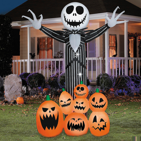 9 Ft. Airblown Inflatable Giant Animated Jack Skellington Halloween Yard Decoration