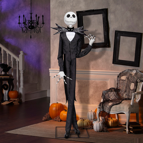 Deluxe Jack Skellington with Black & Purple Suit Animated Halloween Prop 78"