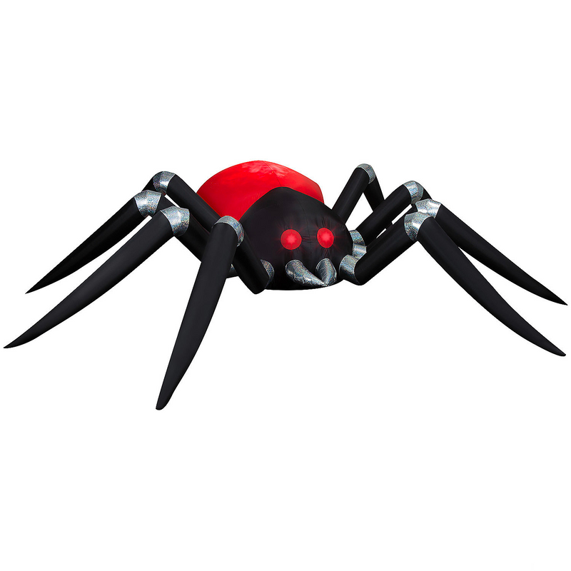 14 Ft. 6"Airblown Blowup Inflatable Giant Black & Red Spider with Fire & Ice Projection Halloween Outdoor Yard Decoration