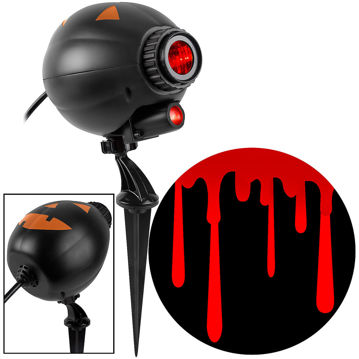 Lightshow Cascading Red Blood Drip Projection Light for Outdoor Halloween Decorations and Spooky Events