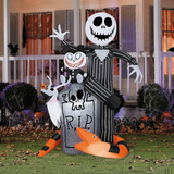 5 Ft. 6" Airblown Inflatable Light-Up The Nightmare Before Christmas Jack with Scary Teddy & Snake Outdoor Decoration