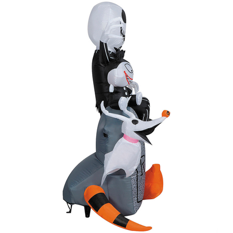 5 Ft. 6" Airblown Inflatable Light-Up The Nightmare Before Christmas Jack with Scary Teddy & Snake Outdoor Decoration