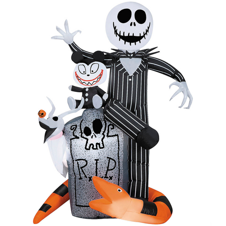 5 Ft. 6" Airblown Inflatable Light-Up The Nightmare Before Christmas Jack with Scary Teddy & Snake Outdoor Decoration