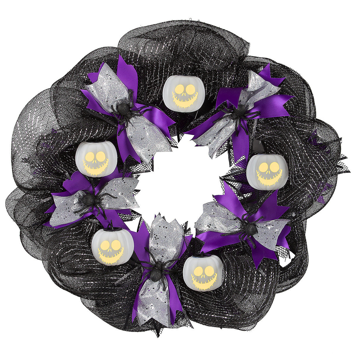 EmoteGlow Jack Skellington Musical Wreath for Halloween Indoor Decor Parties and Haunted Houses