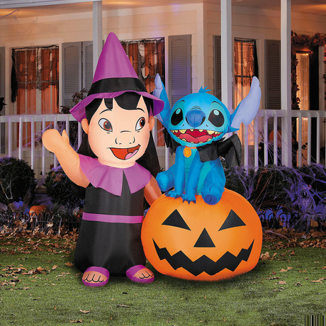 6 Ft. Airblown Inflatable Lilo & Stitch Lilo & Stitch with Jack-O'-Lantern Halloween Outdoor Yard Decoration