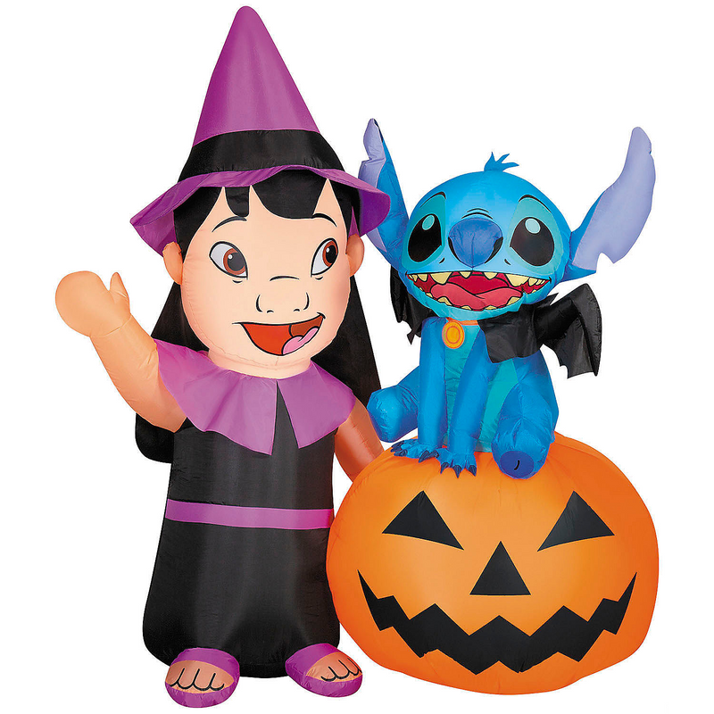 6 Ft. Airblown Inflatable Lilo & Stitch Lilo & Stitch with Jack-O'-Lantern Halloween Outdoor Yard Decoration