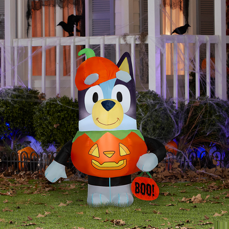 42" Airblown Blowup Inflatable Bluey in Pumpkin Costume