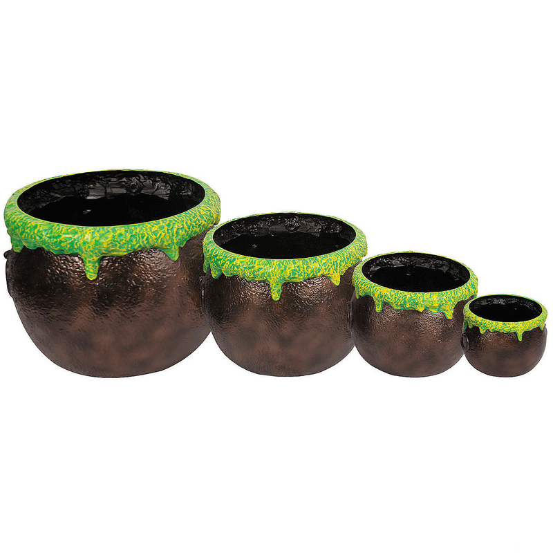 Versatile Nesting Bubbled Over Cauldrons for Halloween Parties and Seasonal Displays
