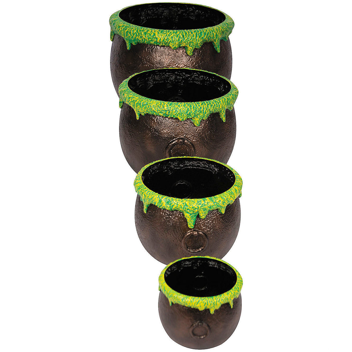 Versatile Nesting Bubbled Over Cauldrons for Halloween Parties and Seasonal Displays
