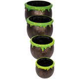 Versatile Nesting Bubbled Over Cauldrons for Halloween Parties and Seasonal Displays