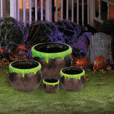 Versatile Nesting Bubbled Over Cauldrons for Halloween Parties and Seasonal Displays