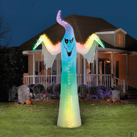 12 Ft. Airblown Inflatable Lightshow Rainbow Wave Ghost Halloween Outdoor Yard Decoration