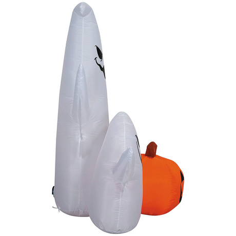 5 Ft. Airblown Inflatable Lightshow Rainbow Wave Ghost Trio with Jack-O'-Lantern Halloween Outdoor Decoration