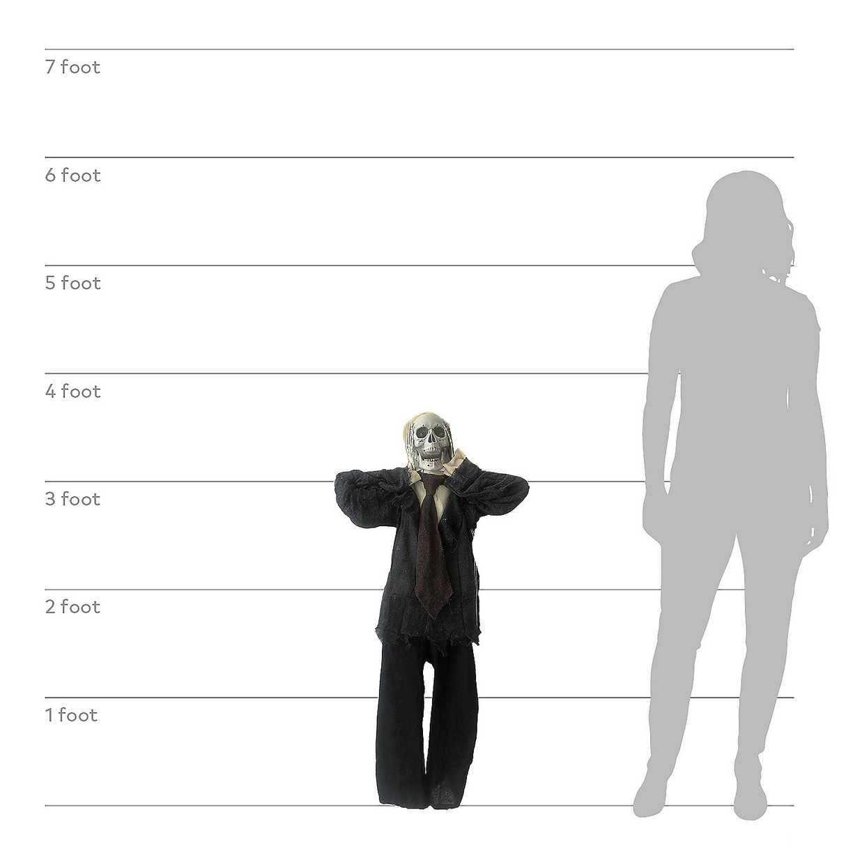 Hanging Skull Man Animated 43"
