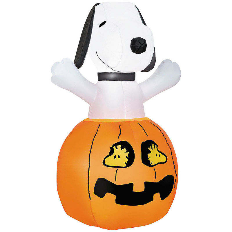 Airblown Snoopy in pumpkin decoration for Halloween displays, outdoor yard decor, parties and festive celebrations
