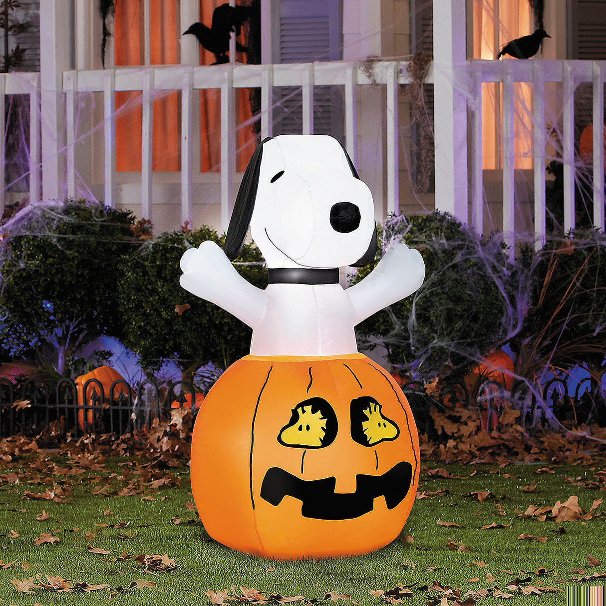 Airblown Snoopy in Pumpkin for Halloween Decorations and Festive Outdoor Displays