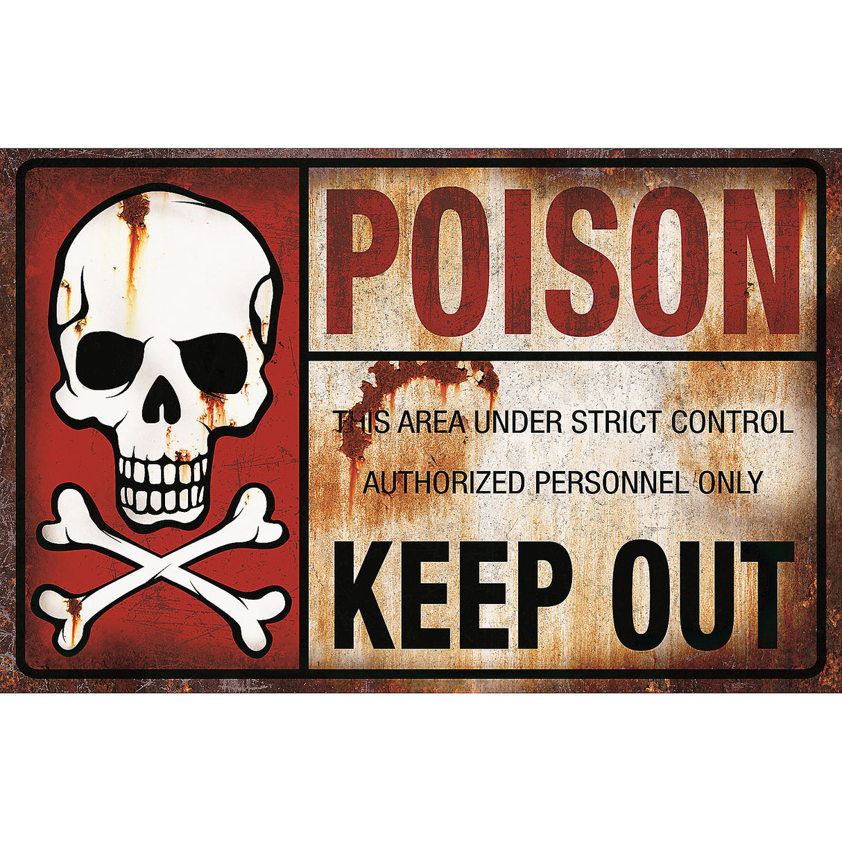 Realistic Metal Poison Sign for Haunted Houses Decorations Parties and Gothic Themes