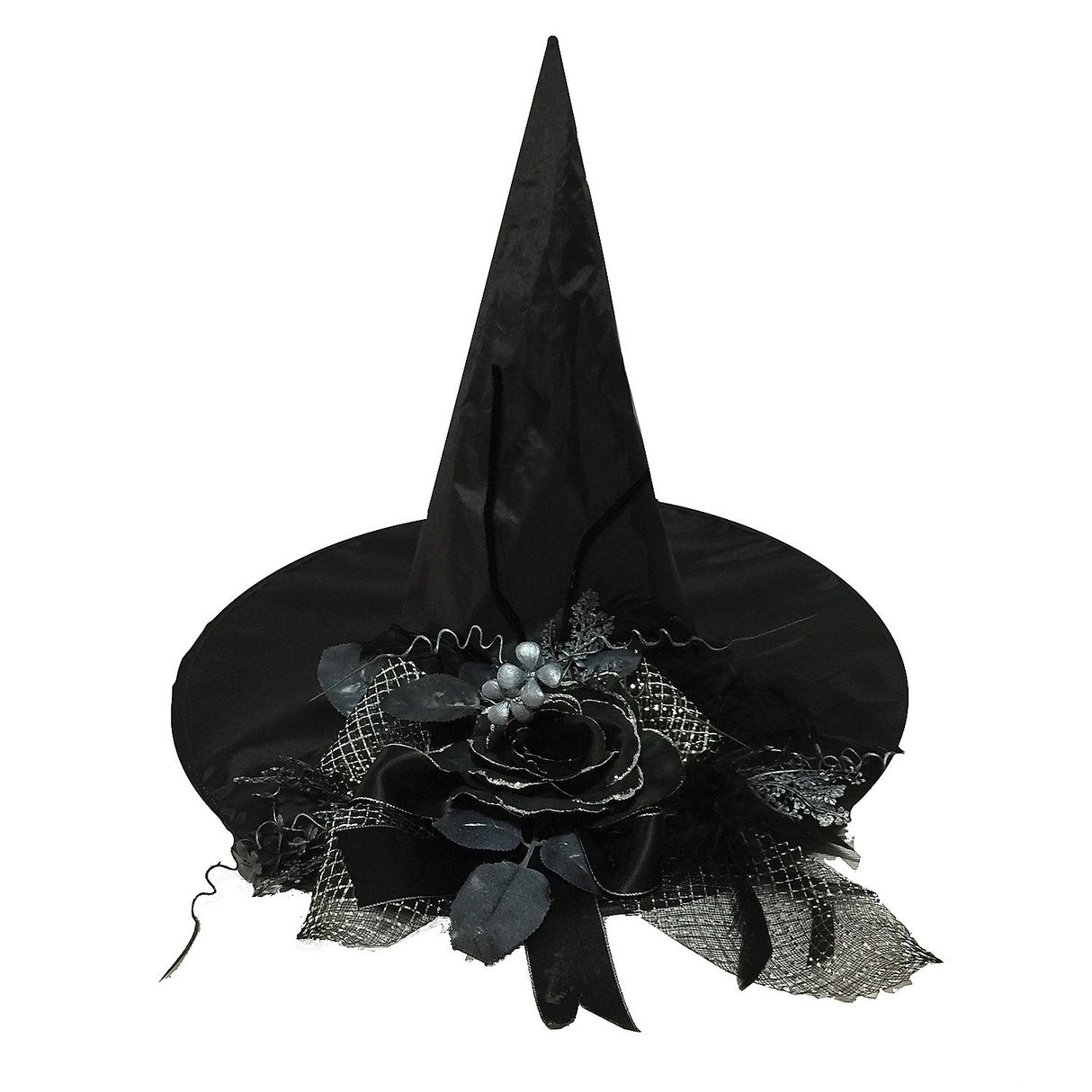Charming Witch Hat with Flowers for Halloween Parties and Themed Costume Events