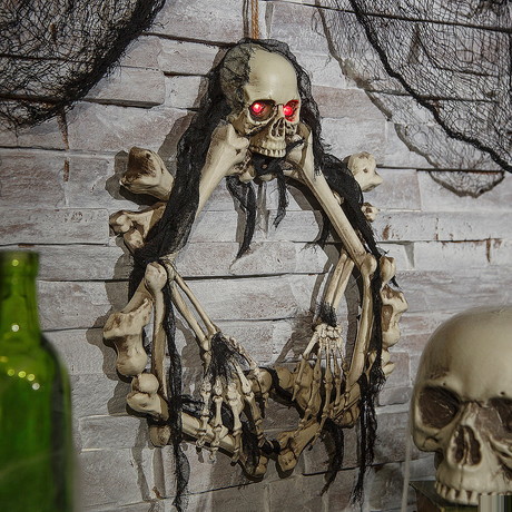 Light Up Skeleton Wreath