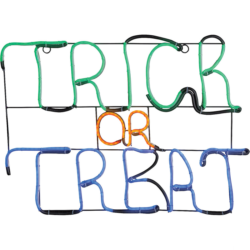 Light Glo trick or treat Halloween sign