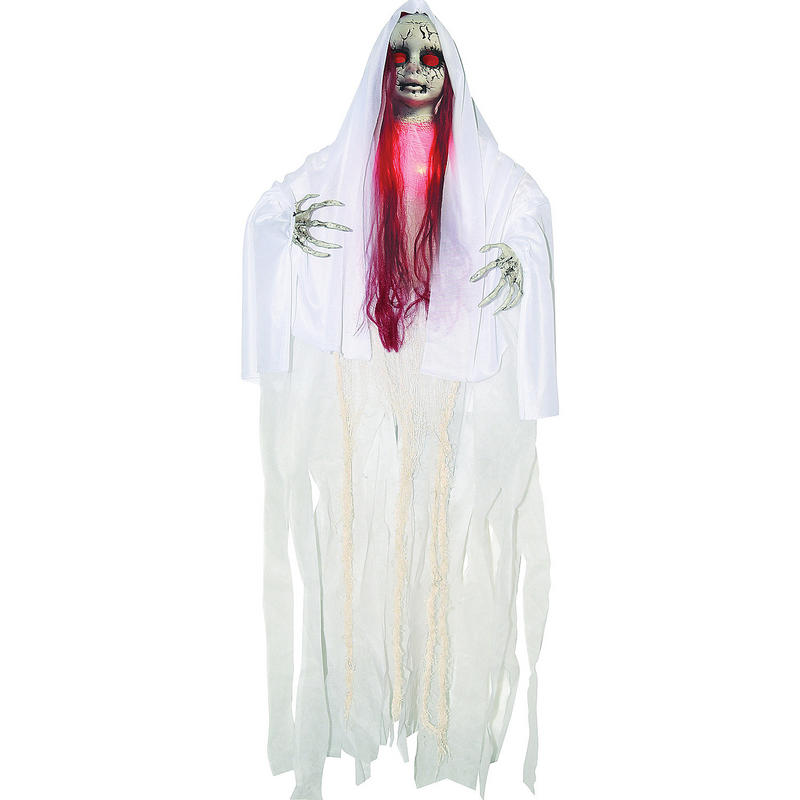 Eerie Hanging Ghost Doll With Lighting for Halloween Decor and Spooky Parties