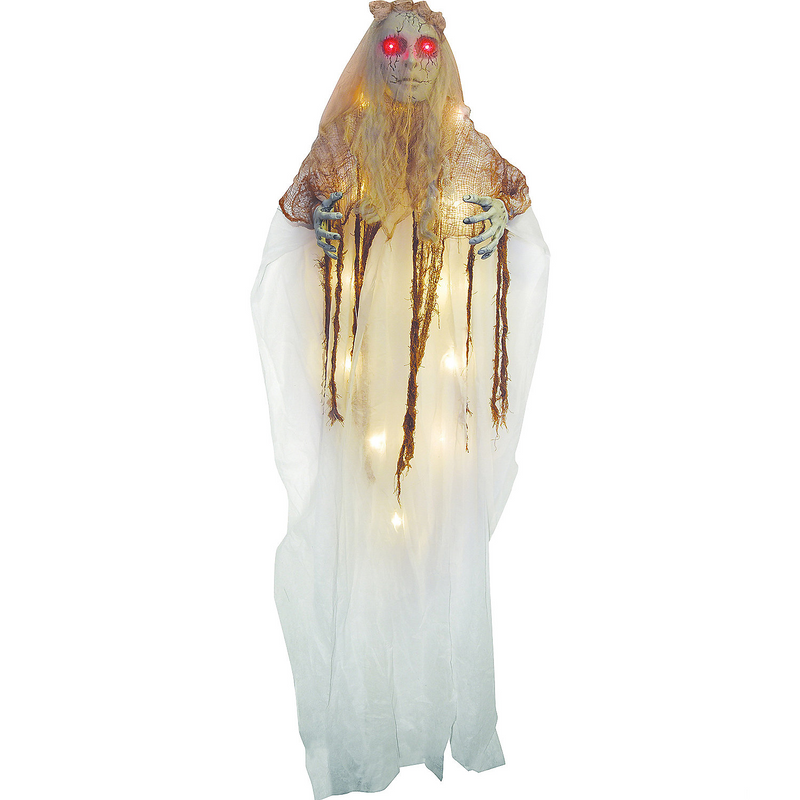 Illuminated Ghost Bride Halloween Decoration for Spooky Outdoor Displays and Haunted House Themes