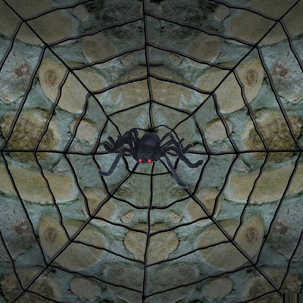 Scary Giant Spider Web With Spider for Halloween Decor Frights and Spooky Party Themes