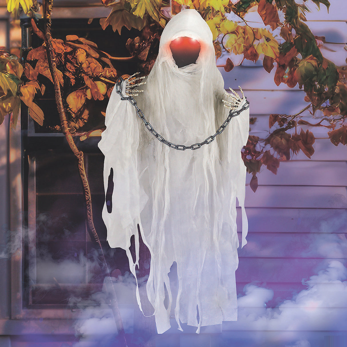 Spooky Faceless Chain Ghost for Halloween Décor Parties and Haunted House Attractions