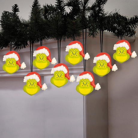 Grinch EmoteGlow Musical 8-Bulb Christmas Light String Decoration