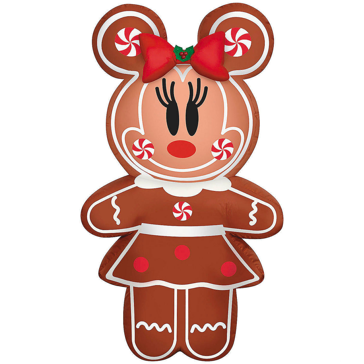 Festive 42 Inch Airblown Inflatable Gingerbread Minnie Mouse Decoration for Christmas Outdoor Yard Displays