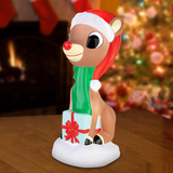 14" Light-Up Rudolph the Red-Nosed Reindeer Rudolph Blow Mold Lamp Christmas Tabletop Decoration