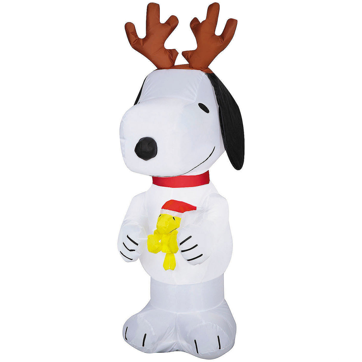 4 Ft Inflatable Peanuts Snoopy with Antlers for Christmas Holiday Yard Decor