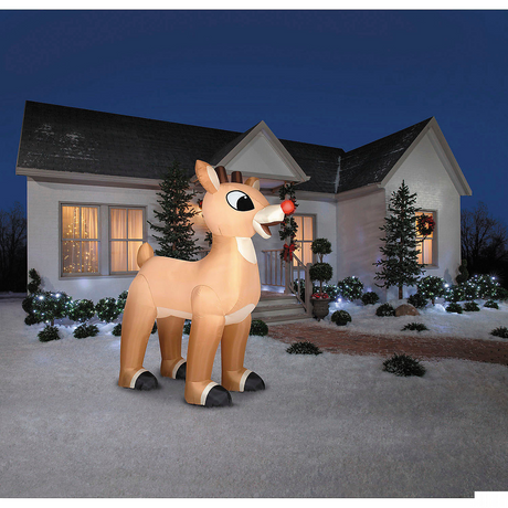 10 Ft. Airblown Inflatable Standing Rudolph the Red-Nosed Reindeer Christmas Outdoor Yard Decoration