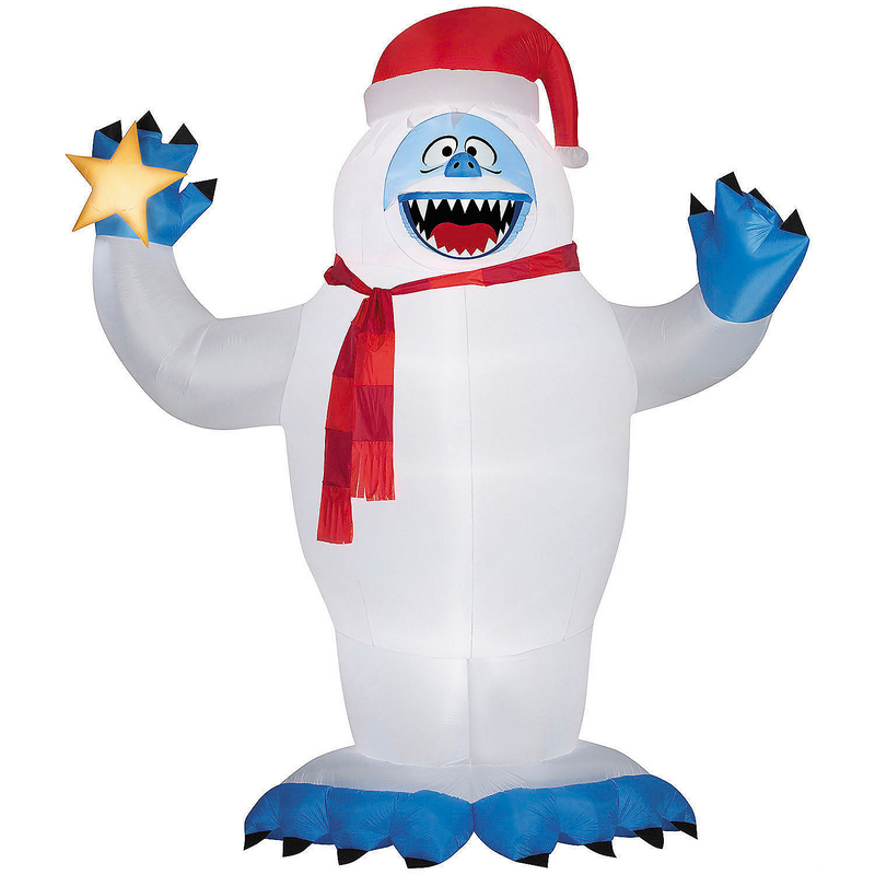 Giant Airblown Inflatable Rudolph Bumble with Santa Hat for Holiday Outdoor Displays and Christmas Decor