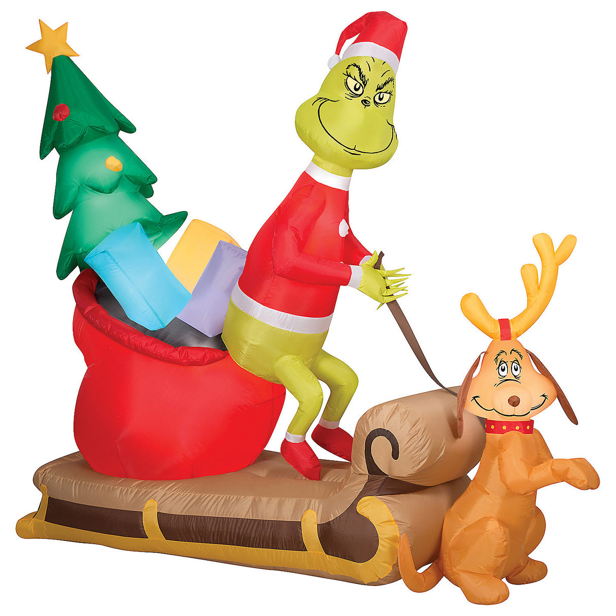 Airblown Grinch and Max Inflatable for Outdoor Christmas Decorations and Holiday Cheer